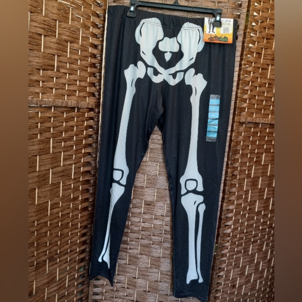 Spooky Scary Skeletons Bones Leggings Goth Grunge Horror Halloween